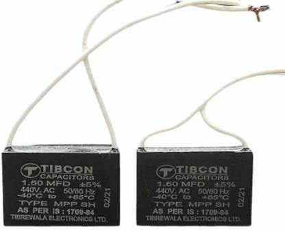 COOLTON 1.5 uf/MFD 440V Tibcon Capacitor for Wall Fan/Table Fan Capacitor (Pack of 2) Motor Control Electronic Hobby Kit