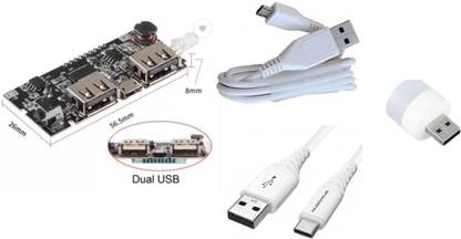 eronic Dual USB 5V 2A P. B. Charging Circuit Display ,TYPE-C & NORMAL DATA CABLE,1 BULB Electronic Components Electronic Hobby Kit