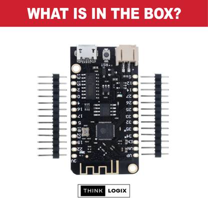 ThinkLogix ESP32 Lite V1 LOLIN32 WiFi and Bluetooth ESP32 ESP32 REV1 CH340G MicroPython 4MB Micro Controller Board Electronic Hobby Kit
