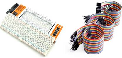 Ihc Breadboard(MB102) + 120 Pieces Jumper Wires 10cm M-M, M-F, F-F) Electronic Components Electronic Hobby Kit