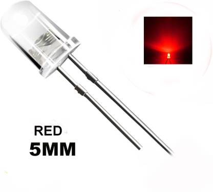 yentel (Pack of 100) 5 mm Red Emitting Diode Transparent Ultra Bright Led Light Electronic Hobby Kit