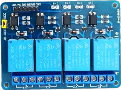 Electronics Crafts 4 Channel 5v Relay Module Control for Arduino Dsp Avr Pic Arm, Blue Micro Controller Board Electronic Hobby Kit