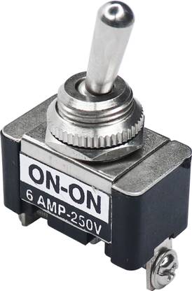 Electronic Spices 6Amp 250V 3 Pin Mini Toggle Switch ON OFF, Black Color Electronic Components Electronic Hobby Kit