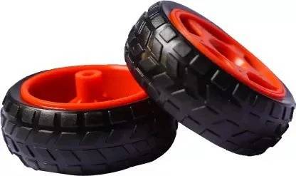 AQBP BO Gear Motor Red Wheel PACK OF 2 Electronic Components Electronic Hobby Kit