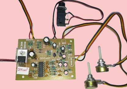 Diycart Echo MIC Board kit with Echo & Volume gainer preamp for audio amplifiers PT2399 Electronic Components Electronic Hobby Kit