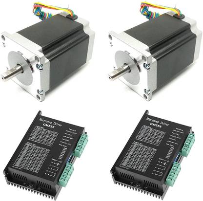 INVENTO 2Pcs Nema 23 25 Kg-cm Stepper Motor DM556 Digital Stepper Motor Driver 2-Phase Automotive Electronic Hobby Kit