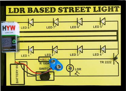 Genescribe LDR Based Automatic Street Light Working Science Model and Project Educational Electronic Hobby Kit
