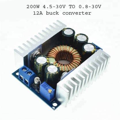 electrolight 200W 4.5-30V TO 0.8-30V 12A buck converter DC Car Power Supply Voltage Regulator Buck Converter Step Down Volt Convert Module Power Supply Electronic Hobby Kit