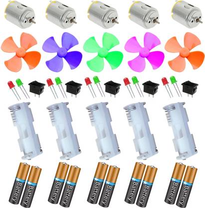 Electrobot DC Motor LED Switch Battery Kit Educational Electronic Hobby Kit