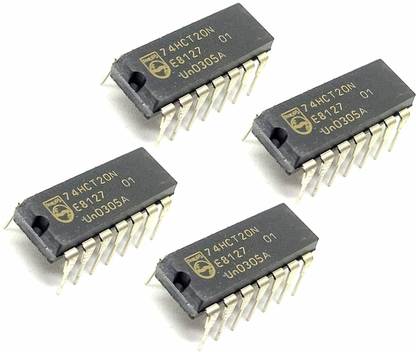INVENTO 4Pcs SN74HC20D 74HCT20N 7420 IC Logic Gate NAND Gate, 74HC20 Automotive Electronic Hobby Kit
