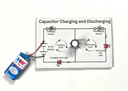 ERHIndia Charging and Discharging of Capacitor experiment Science Project Model Class 12 Electronic Components Electronic Hobby Kit