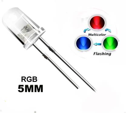 yentel Pack of 100 RGB 5 mm Auto Flashing Emitting Diode Led (Red Green Blue) Light Electronic Hobby Kit