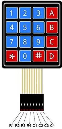 AUTO BOTIX 4x4 Matrix Keypad Membrane Switch Arduino, Arm and Other MCU (Pack of 1) Electronic Components Electronic Hobby Kit