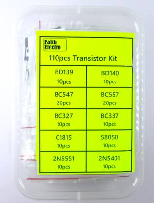 FaithElectro Transistor Kit 120 pcs 10 Types BD139 140 2N5551 5401 BC547 557 BC327 337 IN BOX Electronic Components Electronic Hobby Kit