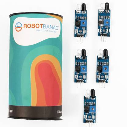 Robotbanao 5-Piece IR Infrared Obstacle Avoidance Sensor Module for Arduino Smart Car Robot Light Electronic Hobby Kit