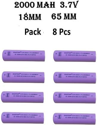 Wangsales EASTAR 18650 3.7V 2000 MAH LITHIUM ION RECHARGEABLE BATTERY 8PCS PACK Electronic Components Electronic Hobby Kit