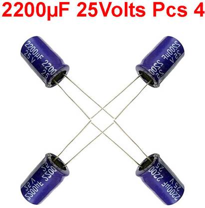 ELPH 4 Pcs 2200uf 25V Electrolytic Capacitor 2200 Micro Farad 25 Volt Condenser Electronic Components Electronic Hobby Kit