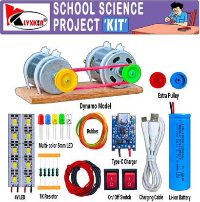 KLVXKEN Generator Making Dynamo Motor & Other Science Project Kit(35items) For Students Electronic Components Electronic Hobby Kit