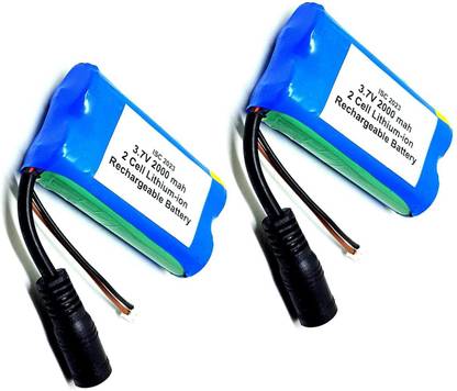 INVENTO 2Pcs 3.7V 2000mAh Polymer Lithium ion Li-ion Battery 2 Cell with Charging Port Automotive Electronic Hobby Kit