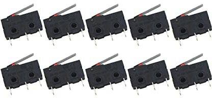 Electronic Spices 10T85 5A 125V SPCO Black color lever arm plastic switches pack of 10pcs Electronic Components Electronic Hobby Kit