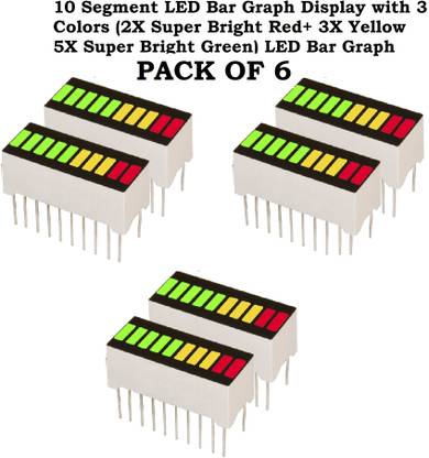 3REE PACK OF 6 10 Segment LED Bar Graph Display Electronic Components Electronic Hobby Kit