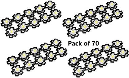 SG Flash DC 3 Watt SMD LED Diode Bulb Lamp with Heatsink White (PACK OF 70) Electronic Components Electronic Hobby Kit