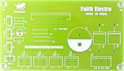 FaithElectro TDA7388 45W X 4 Channel Audio Amplifier - +12V Supply pcb Electronic Components Electronic Hobby Kit