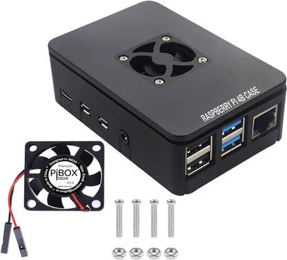 pibox Raspberry Pi 4 Case with Fan Dual Speed Electronic Components Electronic Hobby Kit