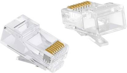 TAAPSEE 100PCS RJ45 Connectors Cat6 Cat5e Cat5 Connector Ethernet Cable Crimp Connectors Electronic Components Electronic Hobby Kit