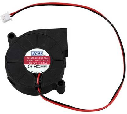 GLAMSiYA Blower Fan DC 5015 12V -.15A 50 x 50 x 15mm | 2 Pin JST-XH Connector Electronic Components Electronic Hobby Kit