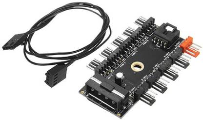 Buyyart New 1Pc 1 to 10 Way PWM Cooling Fan Hub 12V 4-Pin Power Socket PCB Adapter Temperature Sensor and Controller Electronic Hobby Kit