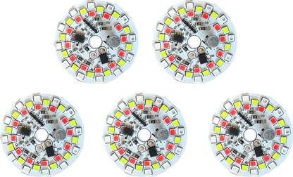 Steko (5 Pieces) 7 Color Auto Changing 9W DOB MCPCB Led Bulb Raw Material B22 Light Electronic Hobby Kit