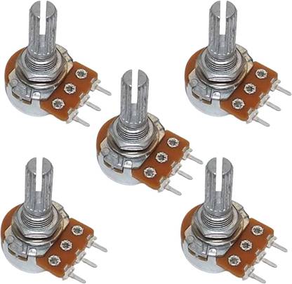 Universal Hub 5PCS 10K ohm 3Pin potentiometer, single variable resistor (Round) Electronic Components Electronic Hobby Kit