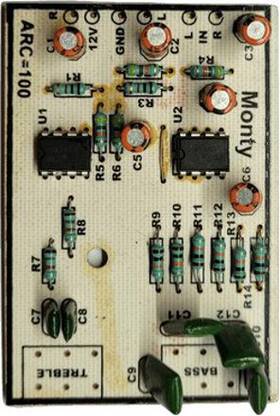 Zigshash 4558 double IC Based Bass Treble Board Electronic Components Electronic Hobby Kit