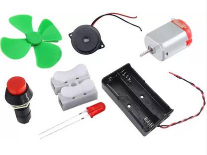 ERHIndia DIY Electronic Science Project Kit Include AA Cell Holder, Buzzer, Toy Motor Electronic Components Electronic Hobby Kit