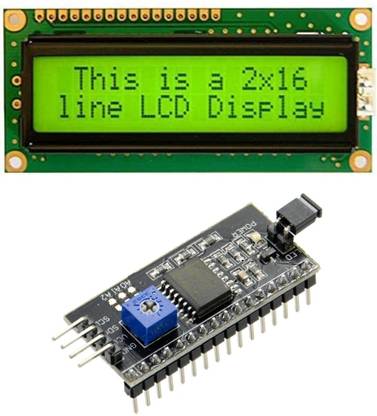 Vayuyaan 1602 LCD Module with Yellow Backlight and I2C Interface for Arduino Projects Educational Electronic Hobby Kit