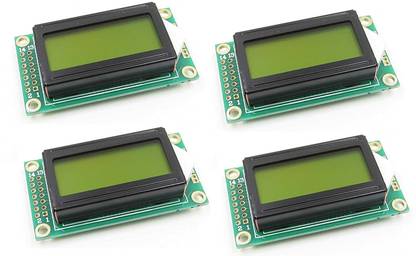 INVENTO 4Pcs 0802 LCD Module 8 x 2 Character Display 3.3V / 5V LED LCD Backlight Automotive Electronic Hobby Kit