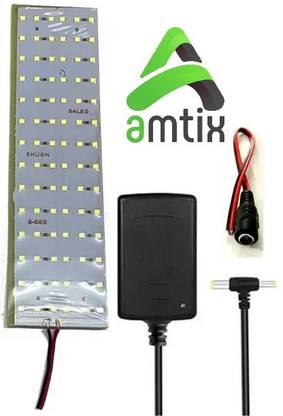 AMTIX 12V High BrightneDC LED Bulb 84 SMD LED Light,1 Pin DC Connecter, 1 12V Adapter Motor Control Electronic Hobby Kit