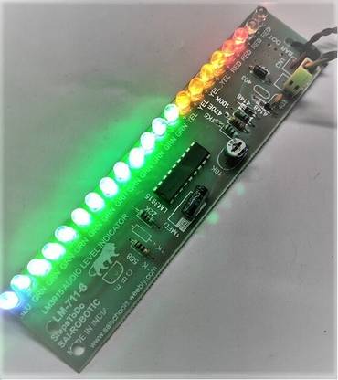 SAI ROBOTIC LM3915 Audio Level Indicator Ready Module Sound Audio Spectrum Analyzer DC6V-12V 10 Segment ( 21 L.E.D. – 12 Green, 4 Yellow, 4 Red, 1 Blue ) with Report Display Lights Electronic Hobby Kit