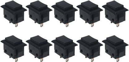 Electronic Spices 10 x Black Rectangle Push Button Switch Momentary NO OFF-ON 2 Pins Electronic Components Electronic Hobby Kit