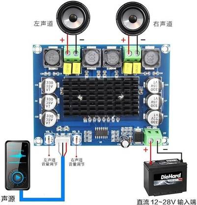 HouseOfCommon 120W TPA3116D2 Dual-channel Stereo High Power Digital Audio Amplifier Board. Sound Recorder and Sound Circuit Electronic Hobby Kit