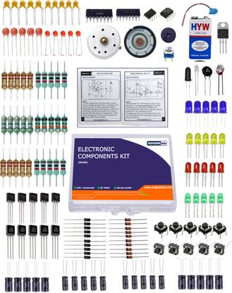 INSIGNIA LABS Electronic Components Kit with Tutorial Book - Includes 200+ Components Electronic Components Electronic Hobby Kit