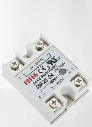 Vvyyaa State Relay Module SSR-25DA 25A /250V 3-32V DC Input 24-380VAC_ Output_ST14 Electronic Components Electronic Hobby Kit