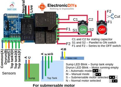 Electronicdiys Water level controller Micro Controller Board Electronic Hobby Kit