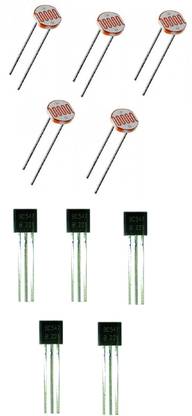 Wetrix (10 Pieces) 5 Pieces Each of LDR Resistor & BC547 Transistor Electronic Components Electronic Hobby Kit