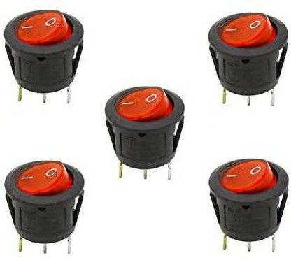 Prowans QY602-101 10a 125v Ac 3 Pin Spst Red Color Round Plastic Rocker Electronic Components Electronic Hobby Kit