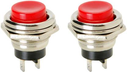 SYMFONIA 2 Pin 3Amp Momentary Red Push Button Switch Panel Mount Push Button Horn Switch Electronic Components Electronic Hobby Kit