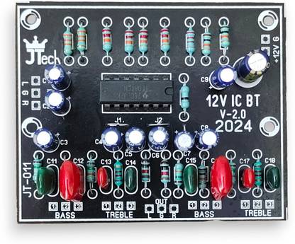 VAVESONIC Bass Treble Board,input2 Channel L-R Output L-R, DEEP BASS & TREUBLE, Dc12Vto15V Electronic Components Electronic Hobby Kit
