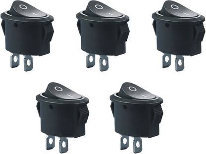 SYMFONIA SPST 2 Pin AC 250V/6A 125V/10A Oval Rocker Switch ON/Off (PACK OF 5) Electronic Components Electronic Hobby Kit