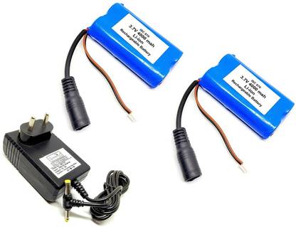 INVENTO 2Pcs 3.7V 4000mAh Polymer Lithium ion Li-ion Battery 2 Cell with 5V 2A Adaptor Automotive Electronic Hobby Kit